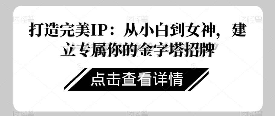 图片[1]-打造完美IP：从小白到女神，建立专属你的金字塔招牌（15节课）-天边资源网