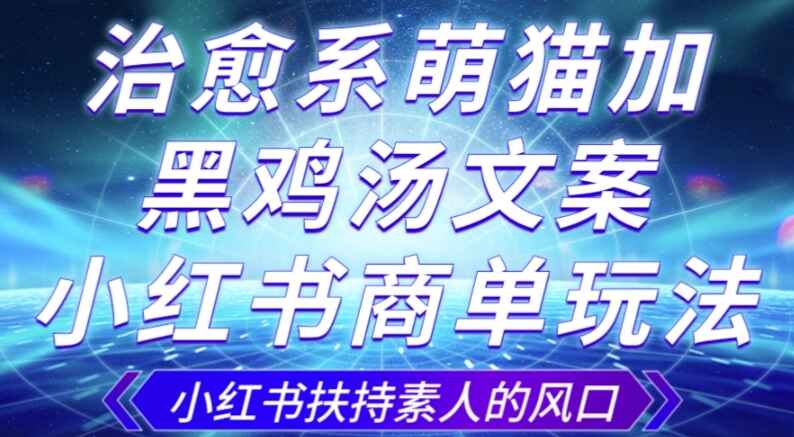 图片[1]-治愈系萌猫加+黑鸡汤文案，小红书商单玩法，3~10天涨1000粉，一单200+【揭秘】-天边资源网