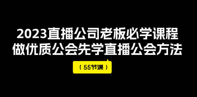 图片[1]-2023直播公司老板必学课程，做优质公会先学直播公会方法（55节课）-天边资源网