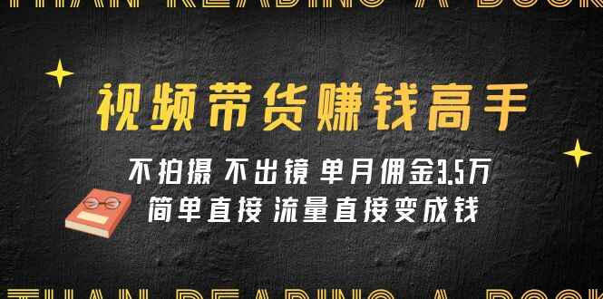 图片[1]-视频带货赚钱高手课程：不拍摄、不出镜，简单直接，单月佣金3.5W（9节课）-天边资源网