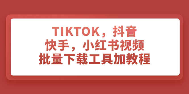 图片[1]-抖音、快手、小红书、TikTok视频批量下载工具（附教程）-天边资源网