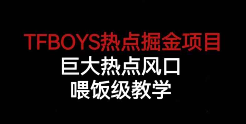 图片[1]-TFBOYS热点掘金项目，巨大热点风口，喂饭级教学-天边资源网