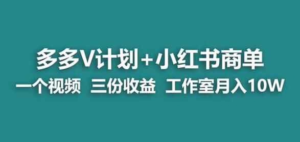 图片[1]-蓝海多多V计划+小红书商单，一个视频三份收益，工作室月入10W打法-天边资源网