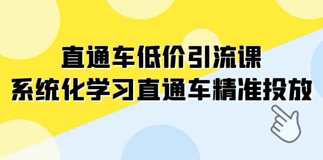 图片[1]-直通车-低价引流课，系统化学习直通车精准投放（14节课）-天边资源网