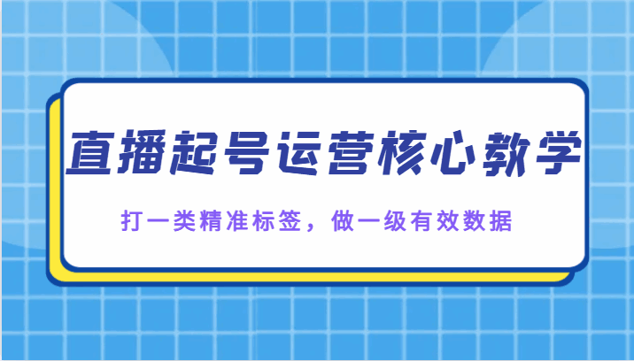 图片[1]-直播起号运营核心课程，打一类精准标签，做一级有效数据（13节课）-天边资源网