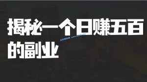 图片[1]-一个日赚500的副业，小白也能快速上手【揭秘】-天边资源网