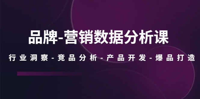 图片[1]-营销数据分析课：行业洞察-竞品分析-产品开发-爆品打造-天边资源网