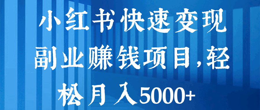 图片[1]-小红书快速变现副业赚钱项目，轻松月入5000+【视频教程】-天边资源网