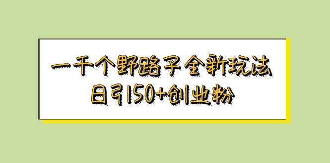 图片[1]-1000个野路子全新玩法教程【日引50+创业粉】-天边资源网