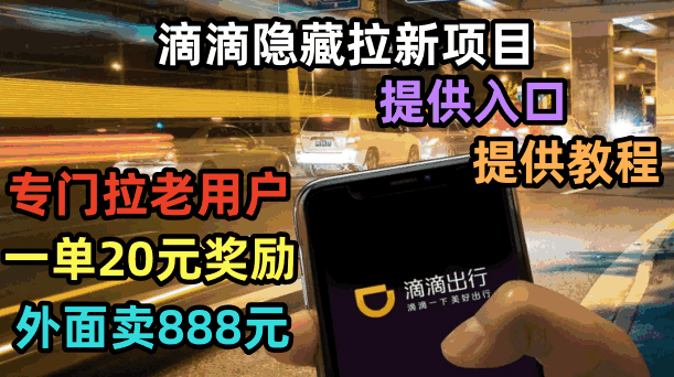 图片[1]-滴滴隐藏拉新项目专门拉老用户【提供入口和玩法教程】一单20-50元-天边资源网