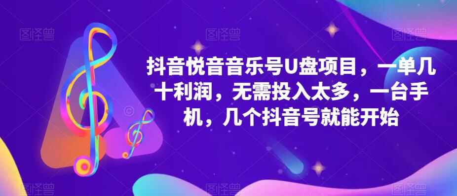 图片[1]-抖音音乐号U盘项目：低投入一台手机几个抖音号轻松开搞-天边资源网