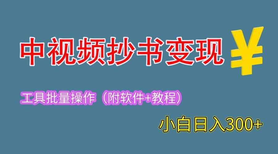 图片[1]-中视频抄书变现【附工具与教程】每天轻松赚300！！-天边资源网