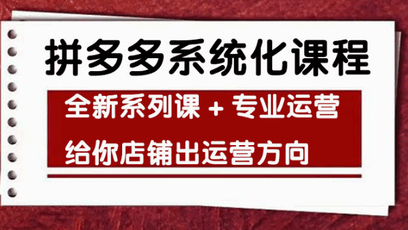 图片[1]-拼多多系统化课程，全新系列课+专业运营给你店铺出运营方向-天边资源网