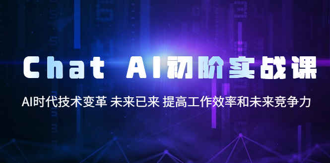 图片[1]-ChatGPT AI初阶实战课， 提高工作效率和未来竞争力-天边资源网