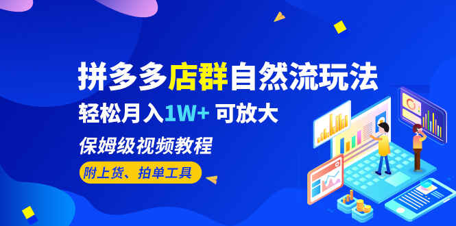 拼多多店群自然流玩法保姆级视频教程,可放大,轻松月入1W+(附上货、拍单工具)-天边资源网