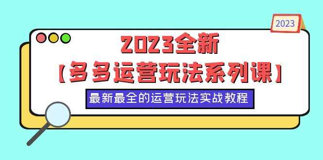 图片[1]-拼多多运营系列课【50节实战教程】2023百亿补贴、九块九活动-天边资源网