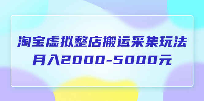 图片[1]-淘宝虚拟整店搬运采集玩法教程：月入2000-5000元（整套视频教程）-天边资源网