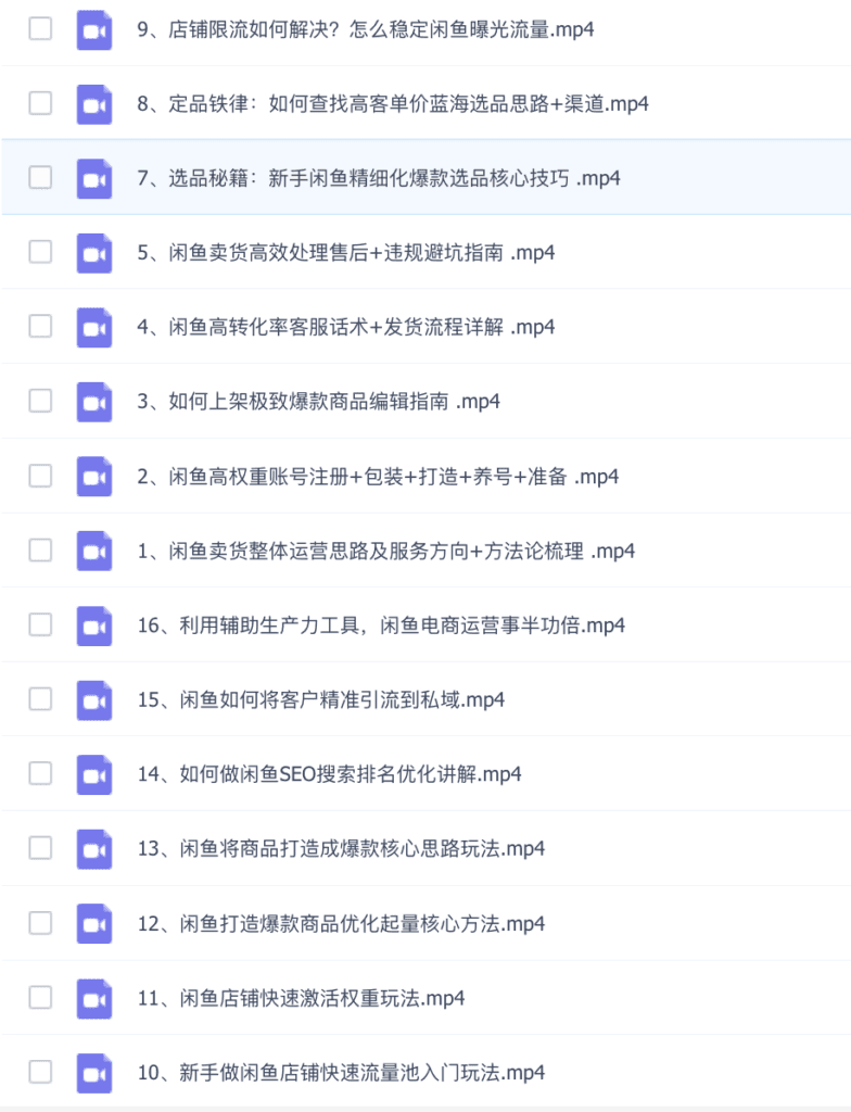 图片[2]-闲鱼精细化运营入门+高阶实战课程，从底层逻辑到轻松变现，多维度玩转闲鱼副业（16节课）-天边资源网