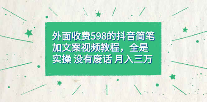 图片[1]-外面收费598的抖音简笔加文案视频教程，纯干货无废话，月入过万（附资料）-天边资源网