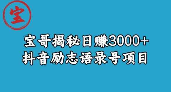 图片[1]-日赚3000+的抖音励志语录号短视频项目【揭秘】-天边资源网