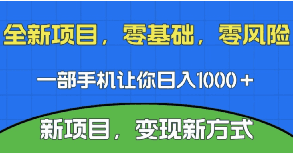 图片[1]-新项目，新平台，无门槛操作，一部手机即可日入1000＋-天边资源网