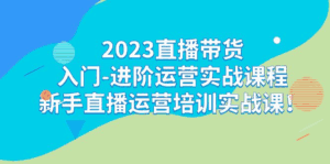 2023直播带货入门-进阶运营实战课程：新手直播运营培训实战课（60节）-天边资源网