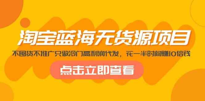 图片[1]-淘宝无货源项目：只做冷门高利润代发不囤货不推广【蓝海项目】-天边资源网
