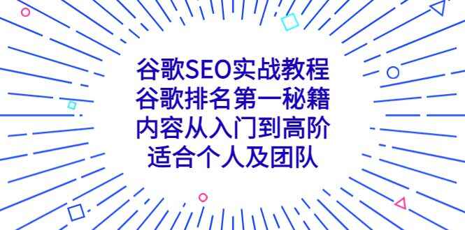 图片[1]-谷歌SEO实战教程：谷歌排名第一秘籍【从入门到精通】-天边资源网
