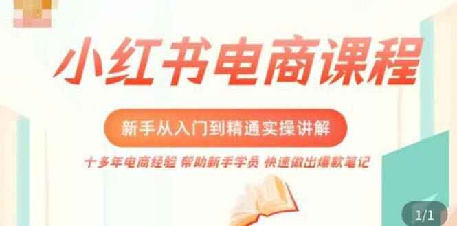 图片[1]-小红书电商实操课程，从入门到精通做爆款笔记，开店运营-天边资源网
