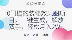 图片[1]-零门槛的装修效果图项目，解放双手、一键生成，月入2W+【揭秘】-天边资源网