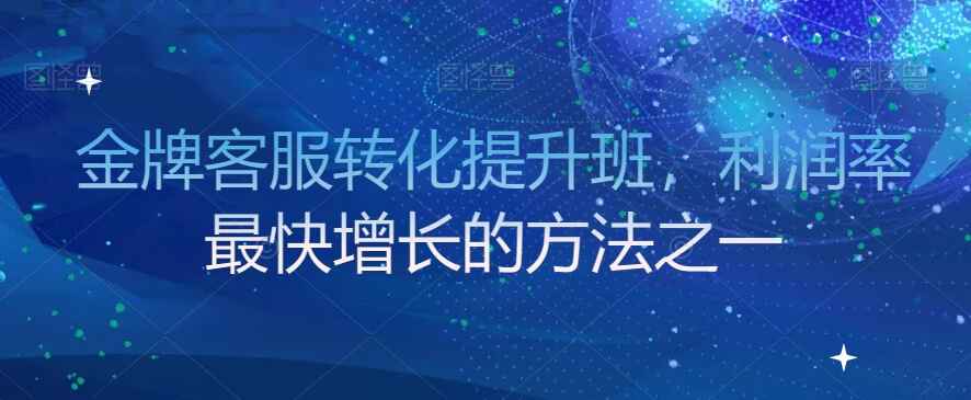 图片[1]-金牌客服转化课程，利润率最快增长的方法之一（8节课）-天边资源网