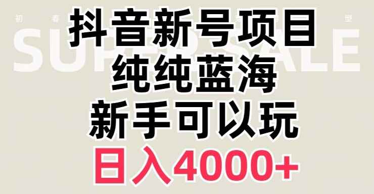 图片[1]-抖音蓝海赛道，必须是新账号，日入4000+【揭秘】-天边资源网