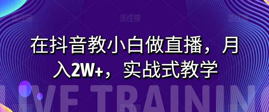 图片[1]-在抖音教小白做直播，实战式教学，月入2W+【揭秘】-天边资源网