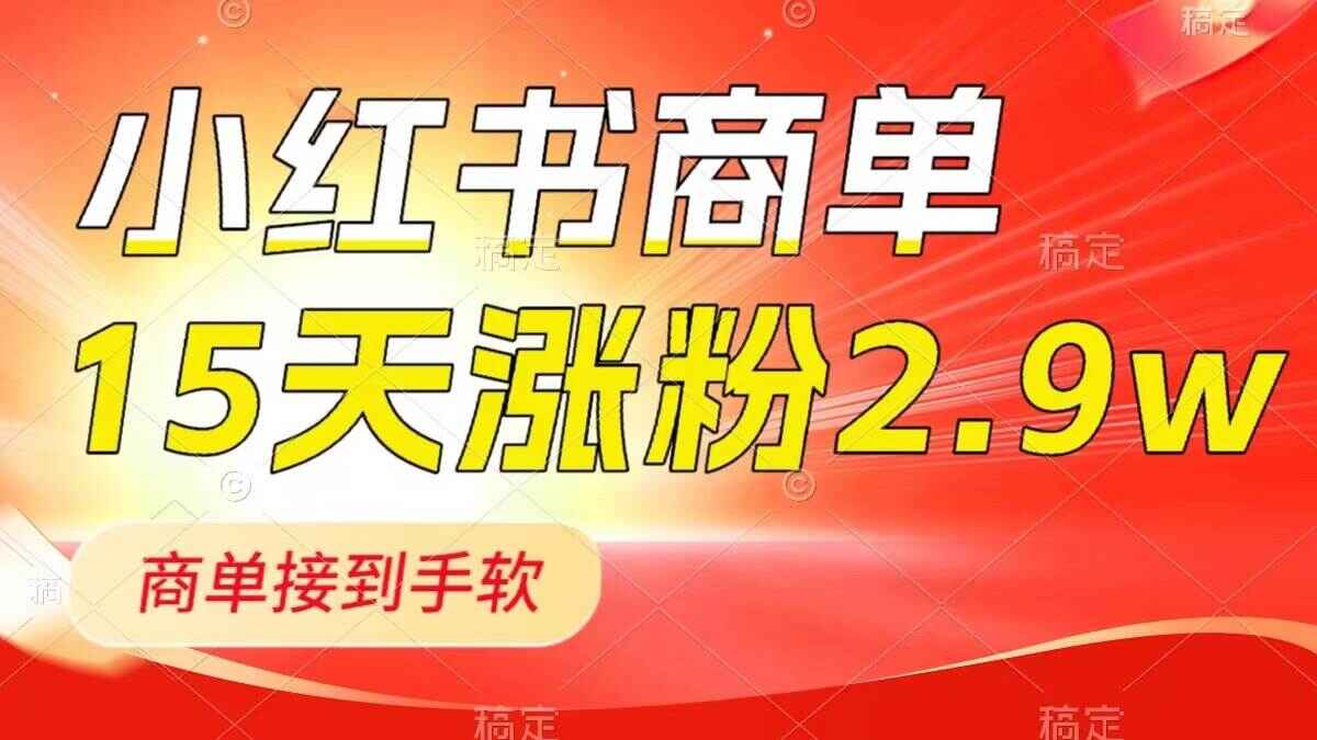 图片[1]-小红书商单最新玩法，新号15天2.9w粉，商单接到手软，1分钟一篇笔记【揭秘】-天边资源网