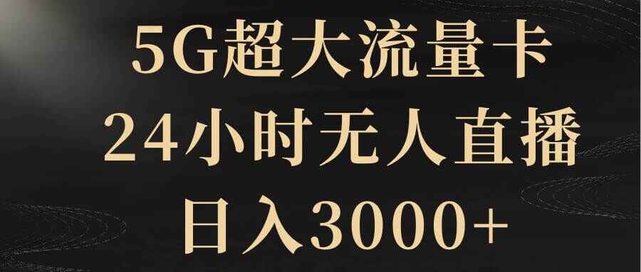 图片[1]-5G超大流量卡，24小时无人直播，日入3000+【揭秘】-天边资源网
