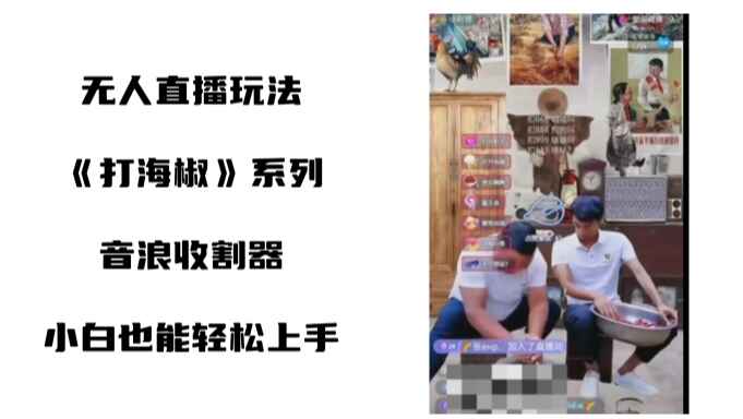 图片[1]-打海椒无人直播整蛊项目，小白轻松上手撸音浪收割器（附素材+工具）-天边资源网