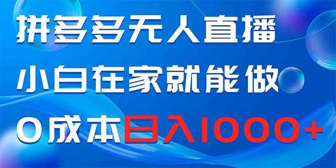 图片[1]-拼多多无人直播，小白在家就能做，0成本日入1000+【揭秘】-天边资源网