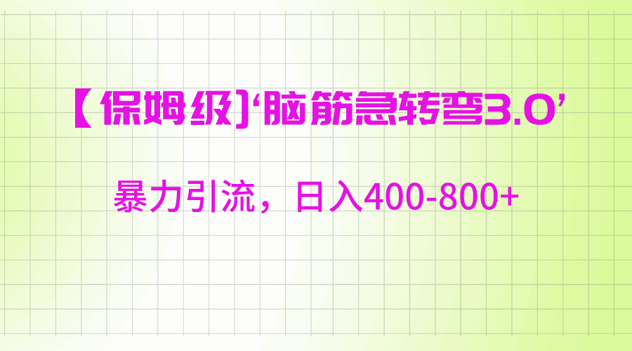 图片[1]-【脑筋急转弯】暴力引流，日入200-400（附素材）-天边资源网