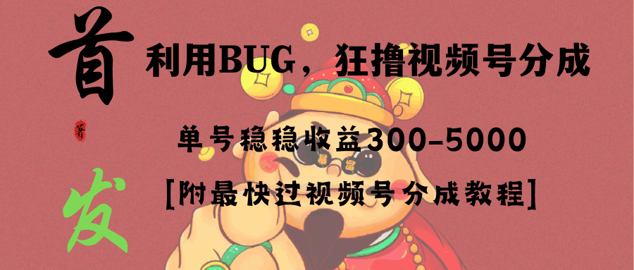 图片[1]-全网独家视频号BUG超短期项目，单号每日净收益300~5000【揭秘】-天边资源网