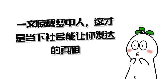 图片[1]-某公众号付费文章《一文惊醒梦中人，这才是当下社会能让你发达的真相》-天边资源网