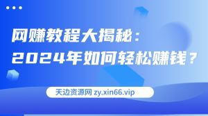 网赚教程 大揭秘：2024年如何轻松赚钱？-天边资源网