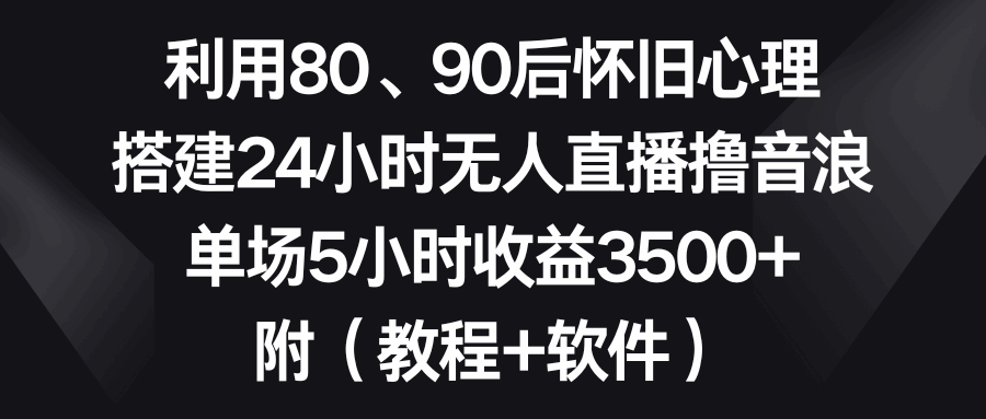 24小时无人直播撸音浪