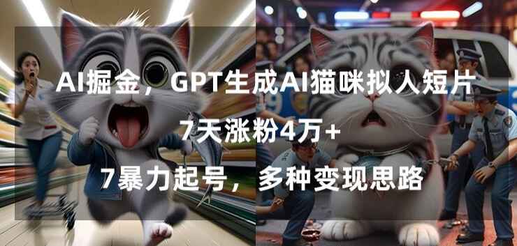 GPT生成AI猫咪拟人短片