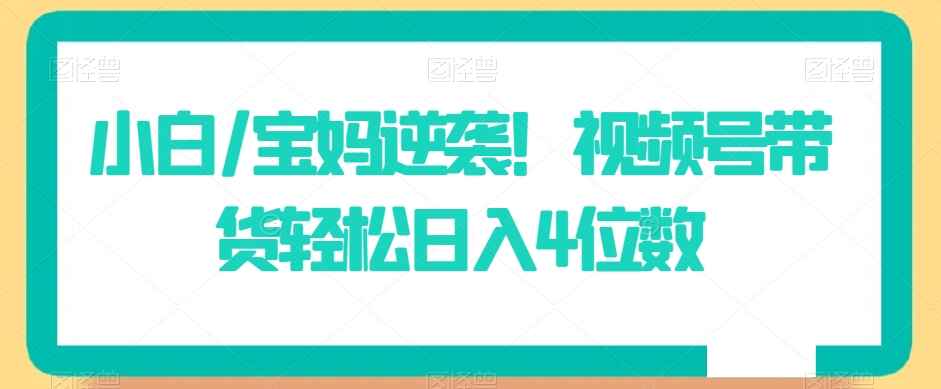 视频号带货轻松日入4位数