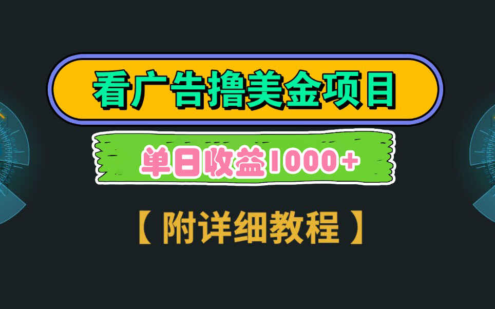 Google看广告撸美金项目