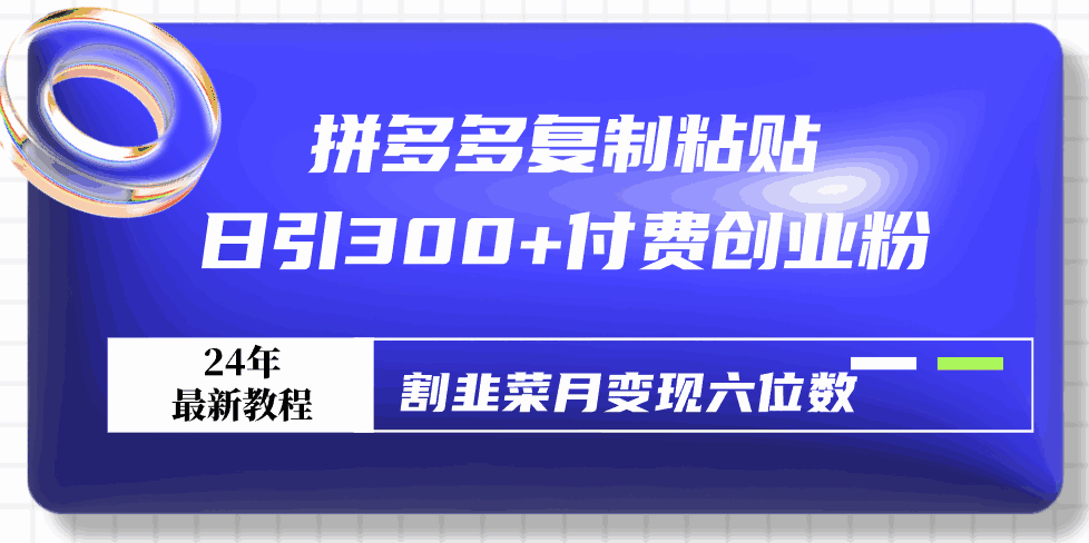 拼多多复制粘贴日引300+付费创业粉