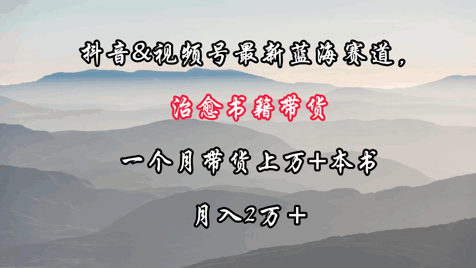 抖音&视频号治愈书籍带货