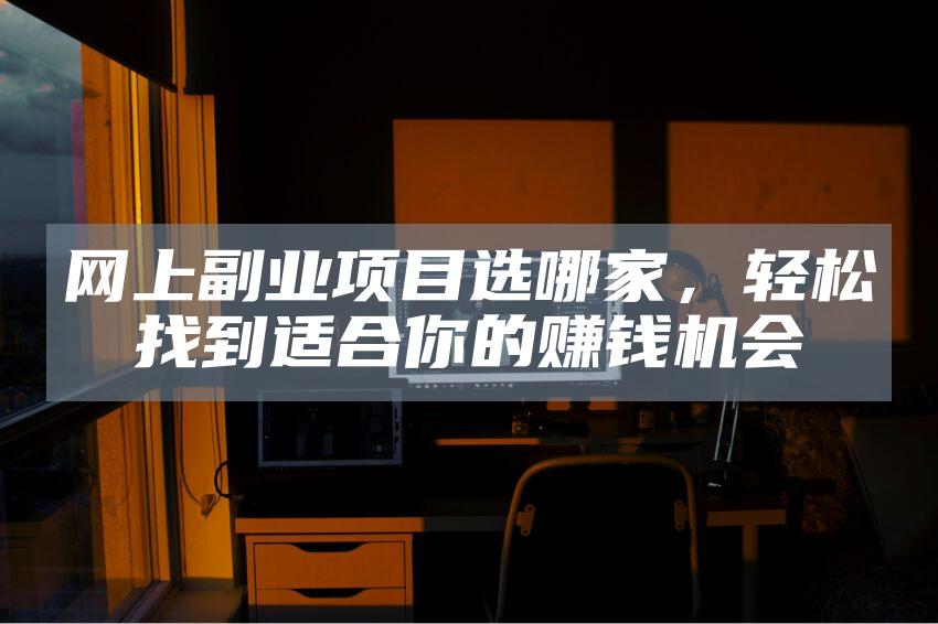 网上副业项目选哪家,轻松找到适合你的赚钱机会