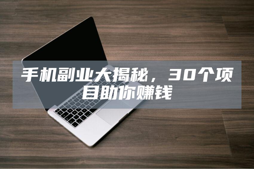 手机副业大揭秘，30个项目助你赚钱