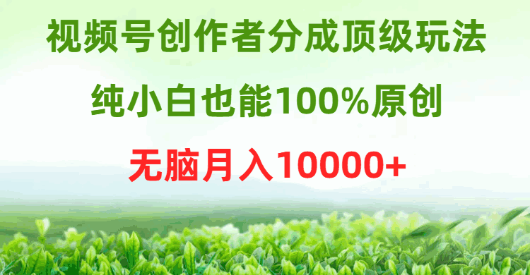 视频号创作者分成顶级玩法